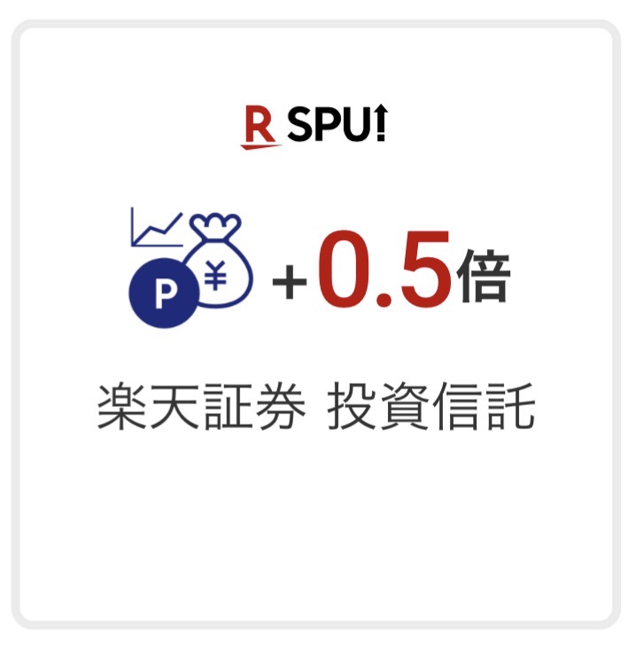楽天証券の投資信託ポイント投資でSPUがプラス0.5倍になる案内